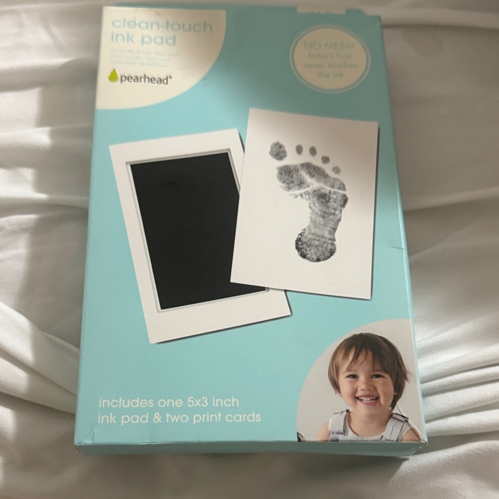 NWT Pearhead Baby Footprint Ink Pad - Blue and Black